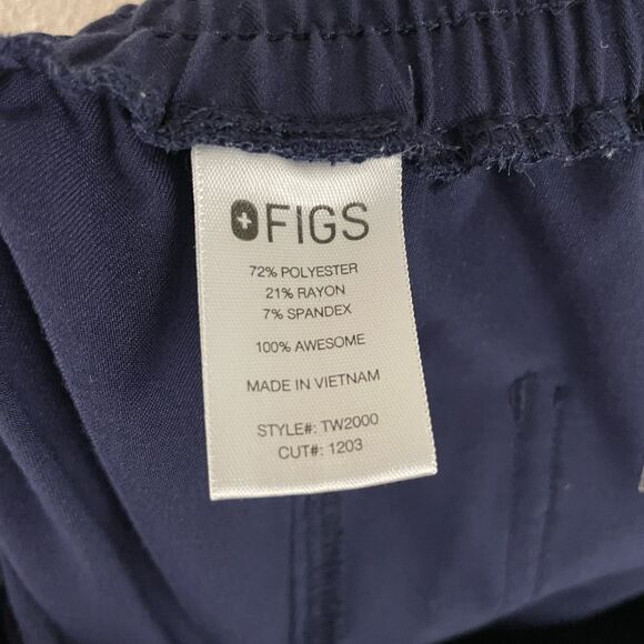 Figs Womens S Lot Of 2 Yola Skinny Scrub Drawstring Pant Navy & Blue Yoga Waist - Picture 4 of 7